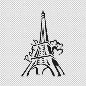Parigi Francia Love Tour Torre Eiffel SVG, PNG, EPS - File per Cricut, Silhouette, Taglia file, Vettore, File digitale
