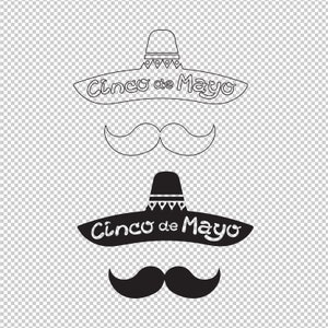 Cinco De Mayo Sombrero Moustache SVG, PNG, EPS - Arquivo para Cricut, Silhouette, Cut Files, Vector, Digital File
