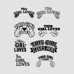 Dit meisje houdt van bundelcollectie SVG, PNG, EPS - bestand voor Cricut, silhouet, gesneden bestanden, Vector, digitaal bestand