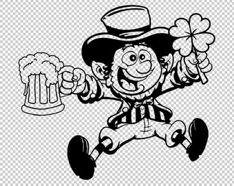 Leprechaun Beer Clover SVG, St. Patrick's Day Cut File (Digital File)