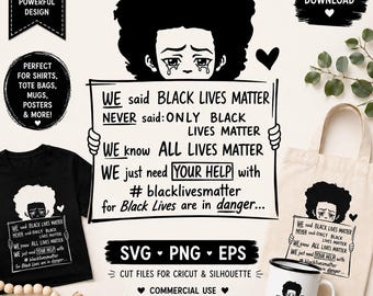 Black Lives Matter, Protest, Social Justice Awareness SVG PNG EPS, Cricut Silhouette Digital Download