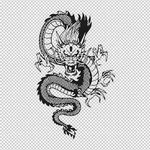 Drago cinese SVG, PNG, EPS - File per Cricut, Silhouette, Taglia file, Vettore, File digitale