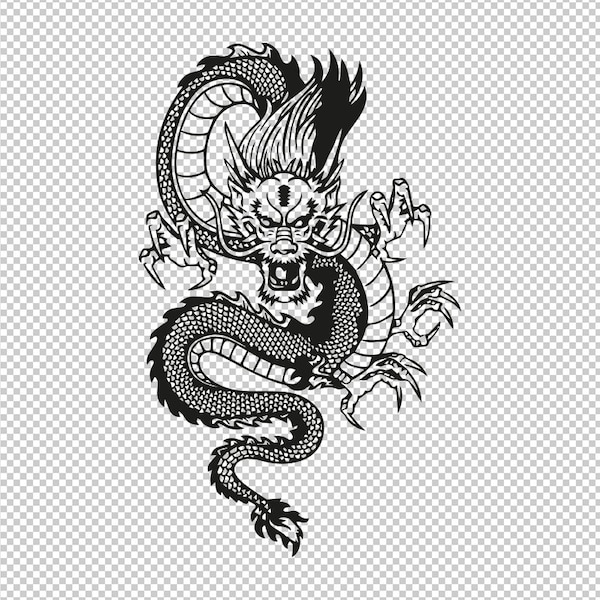 Chinesischer Drache SVG, PNG, EPS - Datei für Cricut, Silhouette, geschnittene Dateien, Vektor, digitale Datei