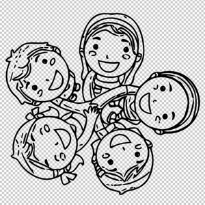 Children Holding Hands Circle SVG, PNG, EPS - File For Cricut, Silhouette, Cut Files, Vector, Digital File