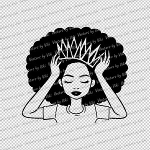 This Queen Melanin Curly Girl SVG, PNG, EPS - File For Cricut, Silhouette, Cut Files, Vector, Digital File