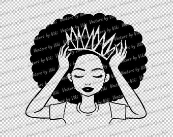 Melanin Königin SVG | Afro Woman Cut File, Black Girl Magic (Digitaler Download)