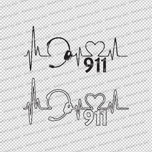 Dispatch Lifeline 911 SVG, PNG, EPS - File For Cricut, Silhouette, Cut Files, Vector, Digital File