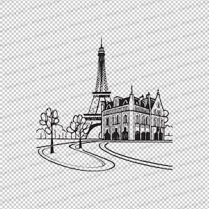 City View Paris France Tour Eiffel Tower SVG, PNG, EPS - File For Cricut, Silhouette, Cut Files, Vector, Digital File