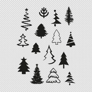 Árbol de Navidad Pinos Colección de paquetes SVG, PNG, EPS - Archivo para Cricut, Silueta, Archivos cortados, Vector, Archivo digital
