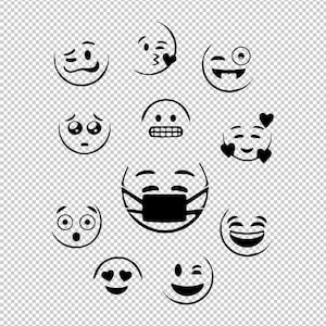Emojis Funny Faces Stamp Face Mask Emoji SVG, PNG, EPS - File For Cricut, Silhouette, Cut Files, Vector, Digital File