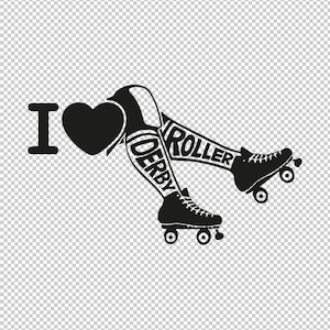 Ich liebe Roller Derby SVG, PNG, EPS - Datei für Cricut, Silhouette, geschnittene Dateien, Vektor, digitale Datei