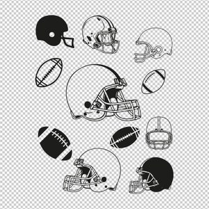 Football Ball Helmet Bundle Collection SVG, PNG, EPS - File For Cricut, Silhouette, Cut Files, Vector, Digital File