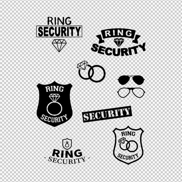 Wedding Ring Security Ring Bearer Bundle Collection SVG, PNG, EPS - File For Cricut, Silhouette, Cut Files, Vector, Digital File