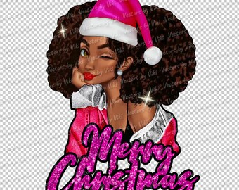 Afro Christmas Queen, Black Women Holidays (Digital File)