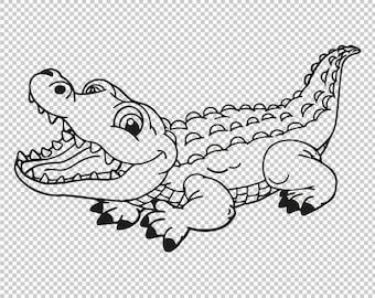 Crocodile Alligator SVG, PNG, EPS - File For Cricut, Silhouette, Cut Files, Vector, Digital File