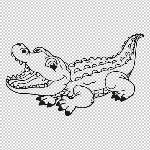 Crocodile Alligator SVG, PNG, EPS - File For Cricut, Silhouette, Cut Files, Vector, Digital File