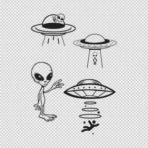 Alien Entführung Außerirdische Begegnung Ufo Raumschiff SVG, PNG, EPS - Datei für Cricut, Silhouette, geschnittene Dateien, Vektor, digitale Datei