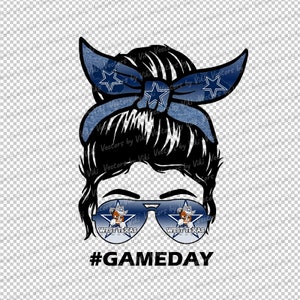 Personalized Game Day Cheer Mom Messy Bun Sunglasses Glasses Bow Head Wrap Bandana, Personalize it with your team JPG, PNG - Digital File