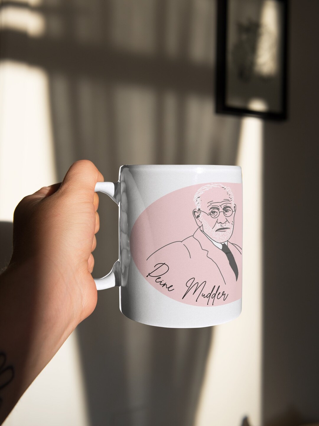 Tasse Sigmund Freud, The Unemployed Philosophers Guild, Jaune Et Rouge, Humour