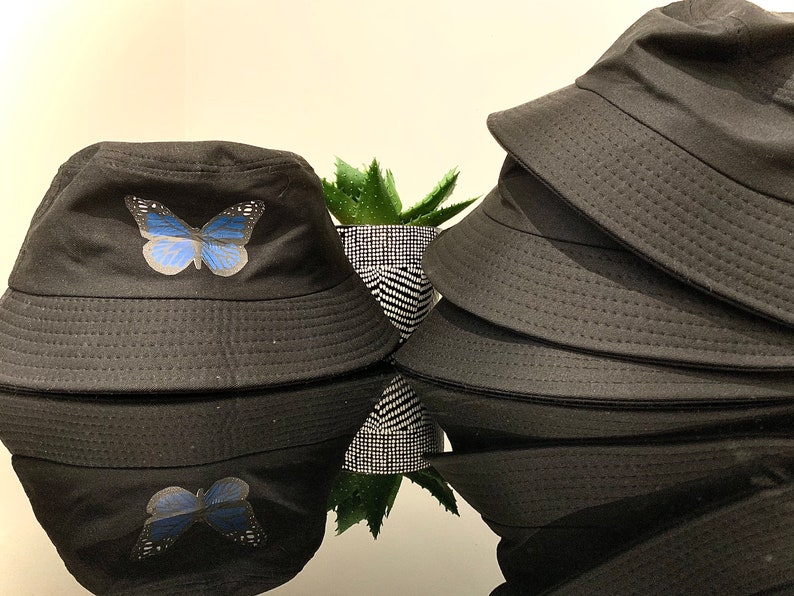 Stylish black bucket hat