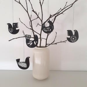 Papieranhänger Vögel I 5er Set I Papierdekoration hängend I Frühlingsdeko
