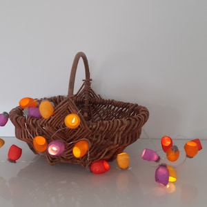 Colorful Maouì string lights - Silk cocoons - Micro LED - Light garland - Decorative light - Light decoration - Boho string lights - Camping string lights image 4