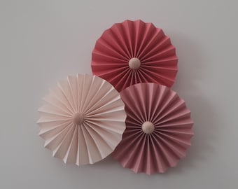 Lykke 3D Paper Flowers, Set of 3: Venetian Pink, Pink, Cream White