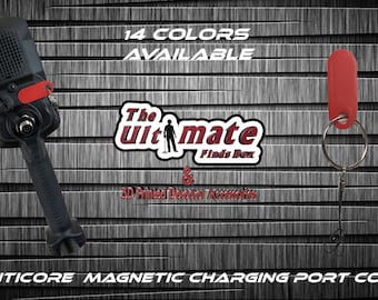 Minelab Maticore Magnetic Charging Port Cover with Lanyard.