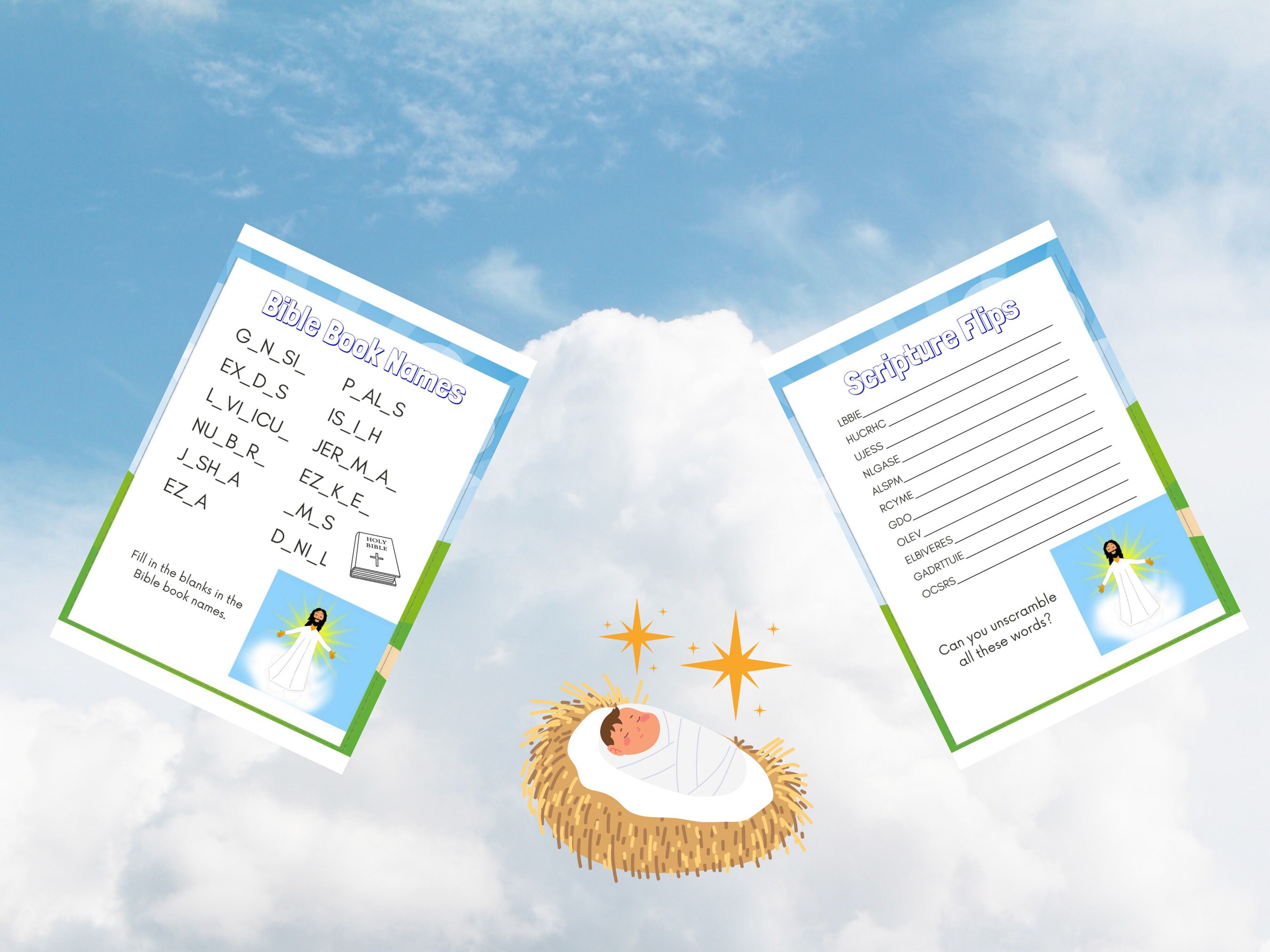 Bible Printables for Kids Activity Bundle Bible Study Games Bible Games ...