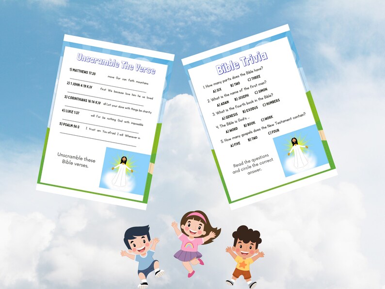 Bible Printables for Kids Activity Bundle Bible Study Games Bible Games ...