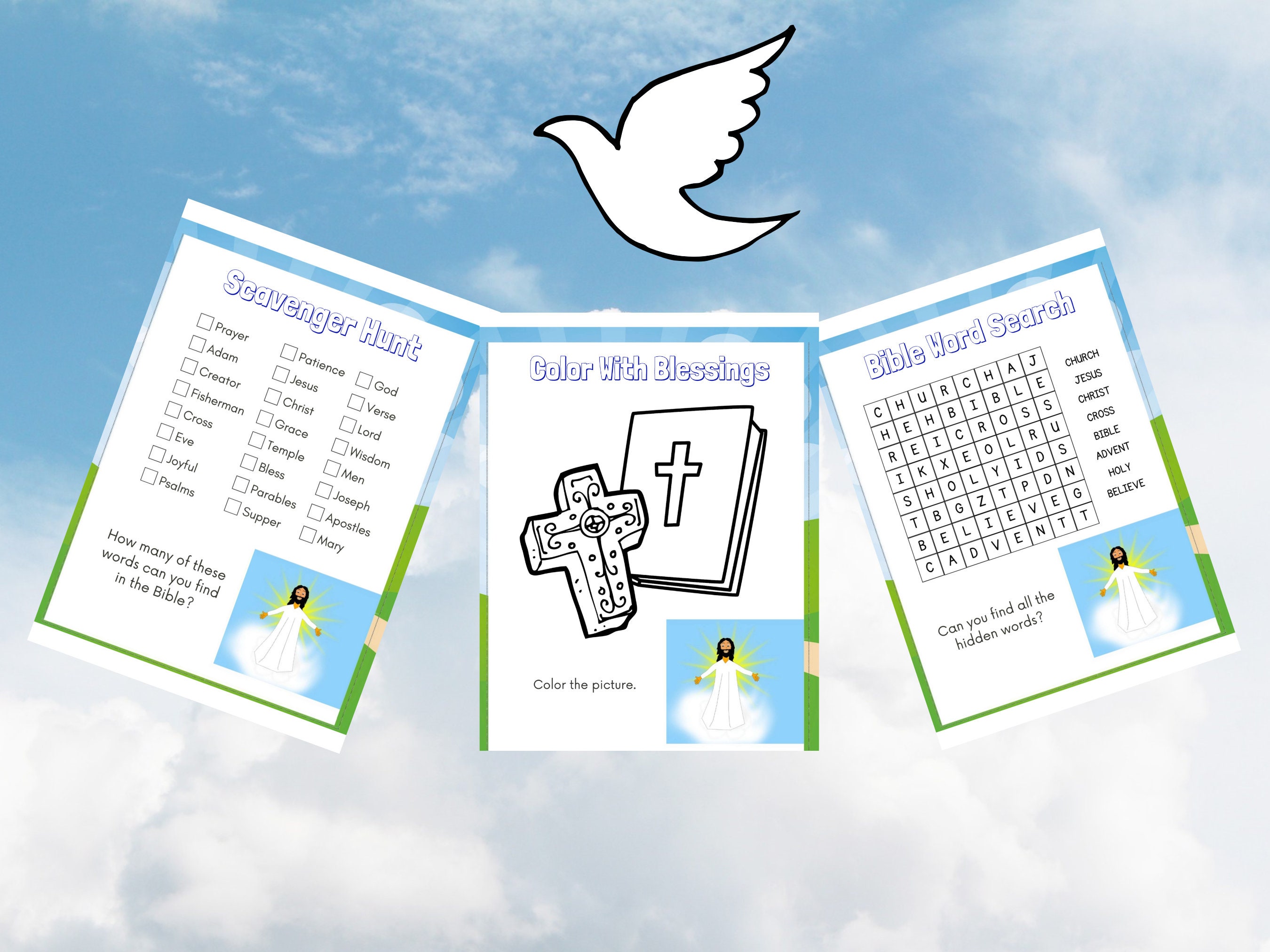 Bible Printables for Kids Activity Bundle Bible Study Games Bible Games ...
