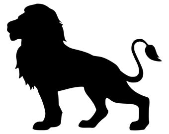 Lion ClipArt, Lion SVG, Lion In Silhouette, Lion Files for Cricut, Lion Dxf, Lion Png, Jpg, Lion Eps