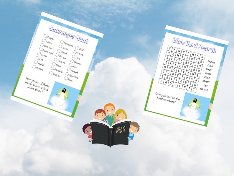 Bible Printables for Kids Activity Bundle Bible Study Games Bible Games ...