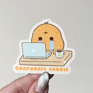 Adhesivo de vinilo resistente a la intemperie de la marca Corporate Saddie Spud The Potato