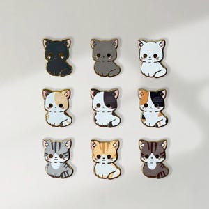 Mini Cat Pals - 0.85" (Vol 1) | Enamel Pins, Filler Pins, Cute Cat Pins, Pet Pins, Lapel Pins, Gold Pins, Dainty Pins, Cute Gifts