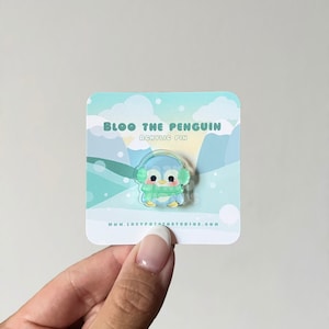 Bloo The Penguin - 0.87" | Acrylic Pin, Kawaii Pin, Cute Penguin, Kawaii Penguin, Novelty Pin, Cute Gift