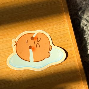 Sad Crying Spud Sticker | Funny Potato Pun Vinyl Decal | Waterproof Kawaii Potato Sticker | Laptop & Water Bottle Decal