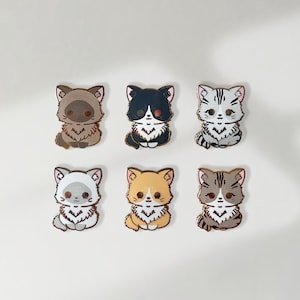 Mini Cat Pals - 0.85&quot; (Vol 2) | Enamel Pins, Filler Pins, Cute Cat Pins, Pet Pins, Lapel Pins, Gold Pins, Dainty Pins, Cute Gifts