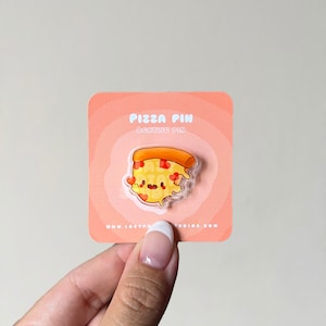 Cute Pizza Pin | Acrylic Pin, Kawaii Pin, Kawaii Pizza, Novelty Pin, Cute Gift