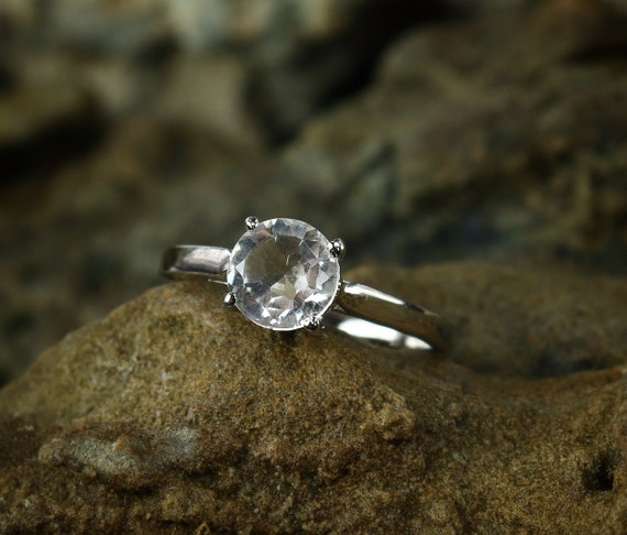 Buy Clear Quartz Engagement Ring Wedding Ring Natural Crystal Ring Quartz  Ring Silver Clear Quartz Ring Natural Clear Quartz Online in India - Etsy