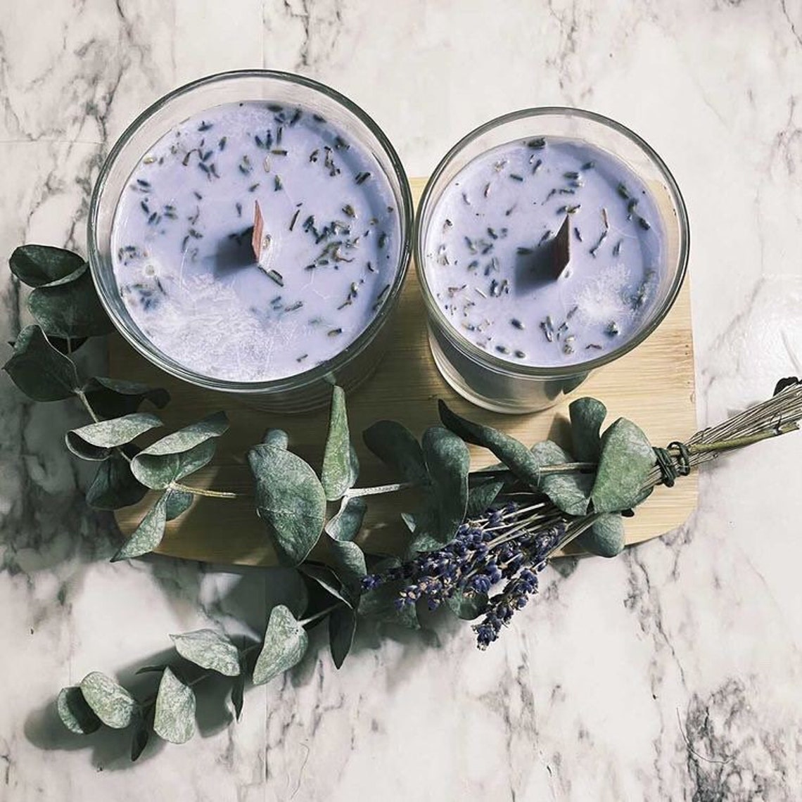 Set Of 2 Lavender Sage Candles Etsy