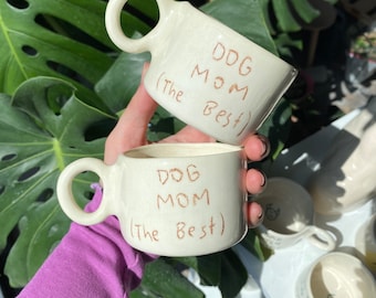 Handmade ceramic Dog Mom