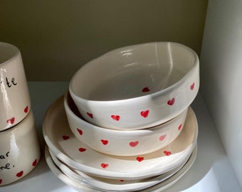 Handmade ceramic heart bowl