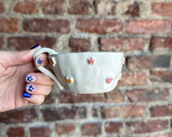 Handmade ceramic spring mug