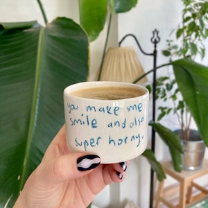 Handmade ceramic smiley mug