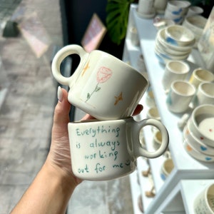 Handmade ceramic manifest mug