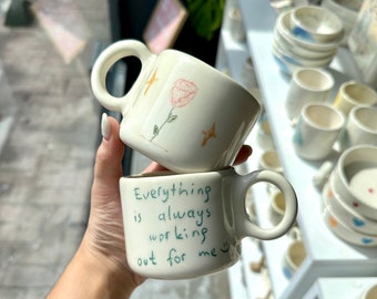 Handmade ceramic manifest mug
