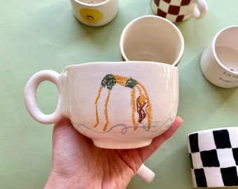 Open your heart handmade ceramic mug