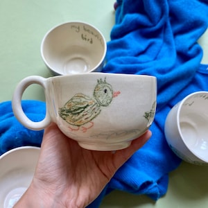 Handmade ceramic mug my little bird