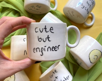 Handmade ceramic cute but Engineer mug